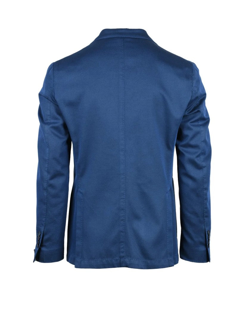 L.B.M. 1911 Royal Blue Cotton Mohair Wool Fitted Jacket
