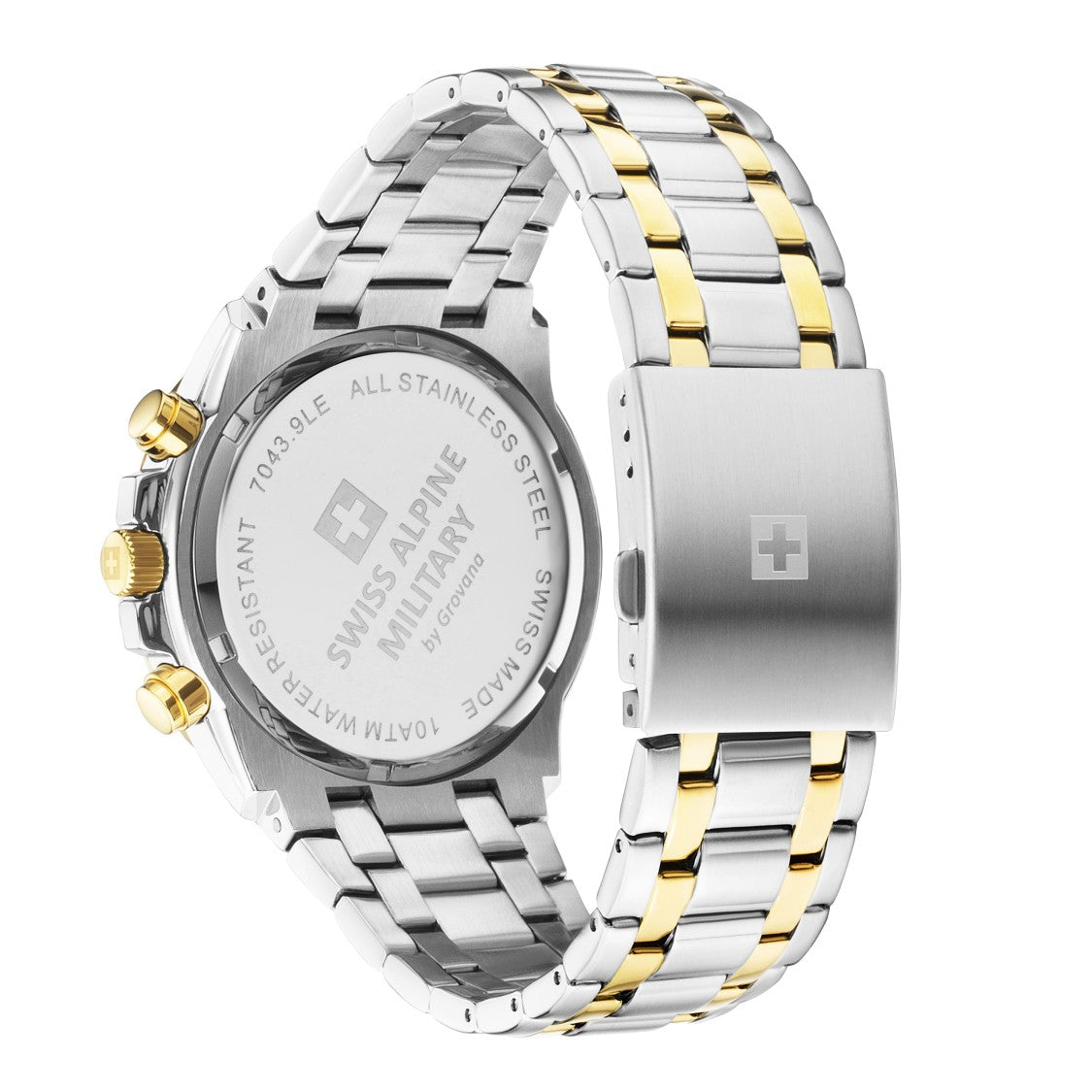 Swiss Alpine Military Chronograph 46 Mm Swiss Alpine Military Watch With Bicolor Bracelet