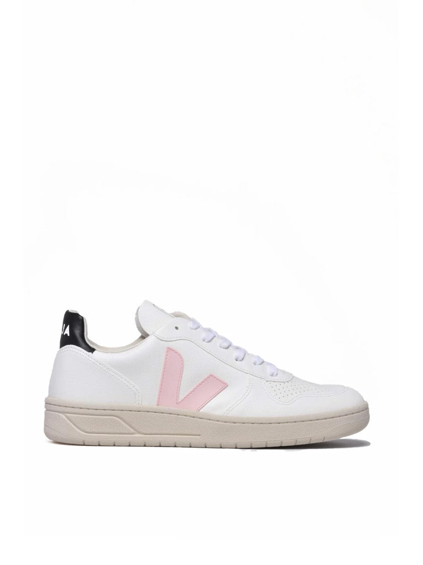 Veja White Black Two-Tone Low-Top Sneakers