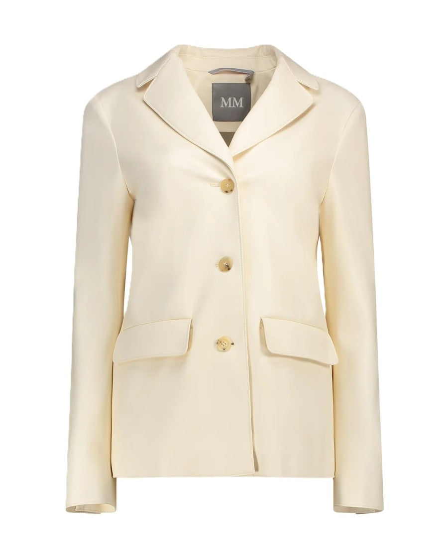 Max Mara Ivory Tailored Jacket With Notched Lapel