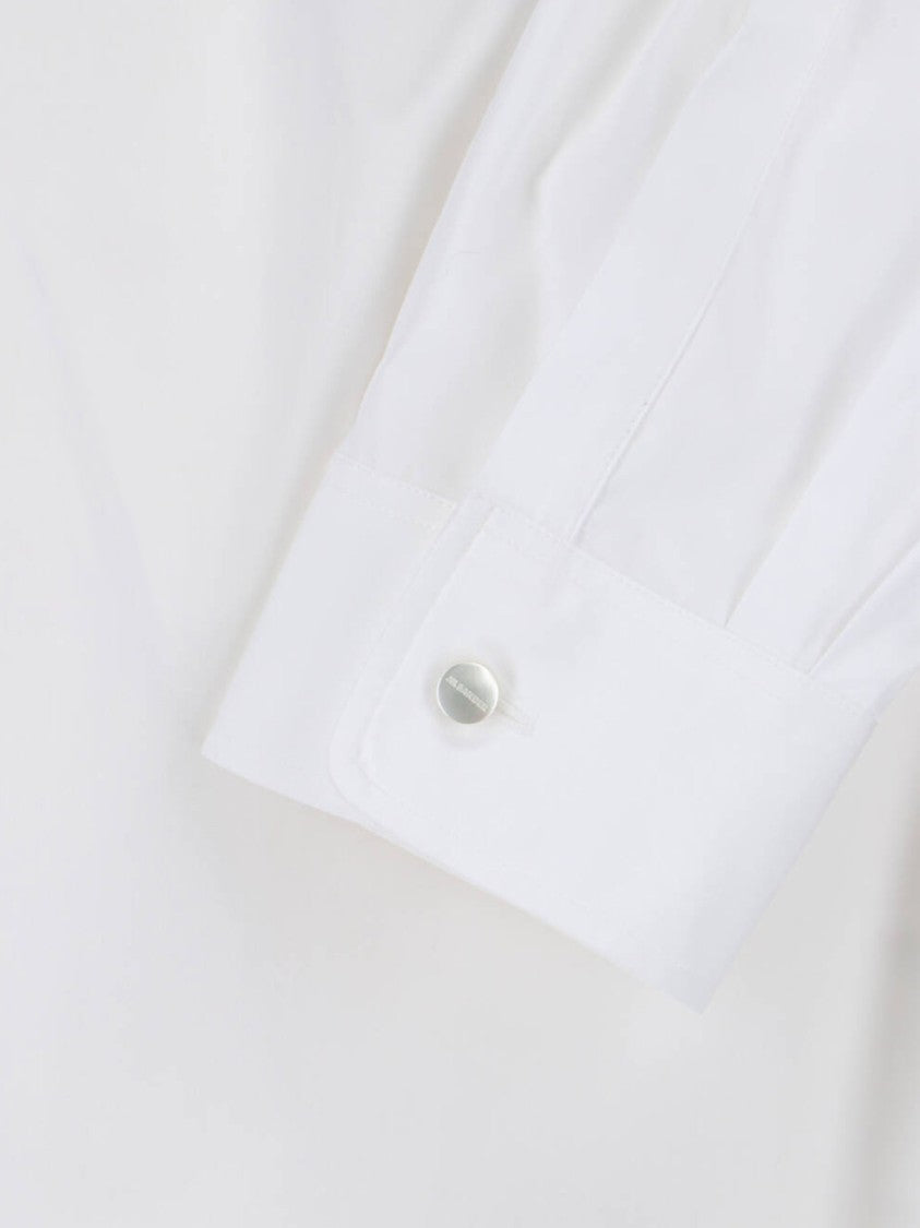 Jil Sander White Minimalist Pointed Collar Cotton Shirt