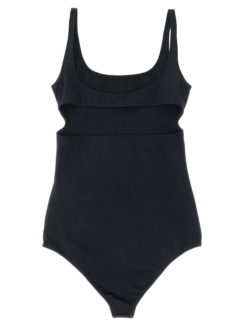 Courrèges Minimalist One-Piece Swimsuit With Back Cut-Out And Logo