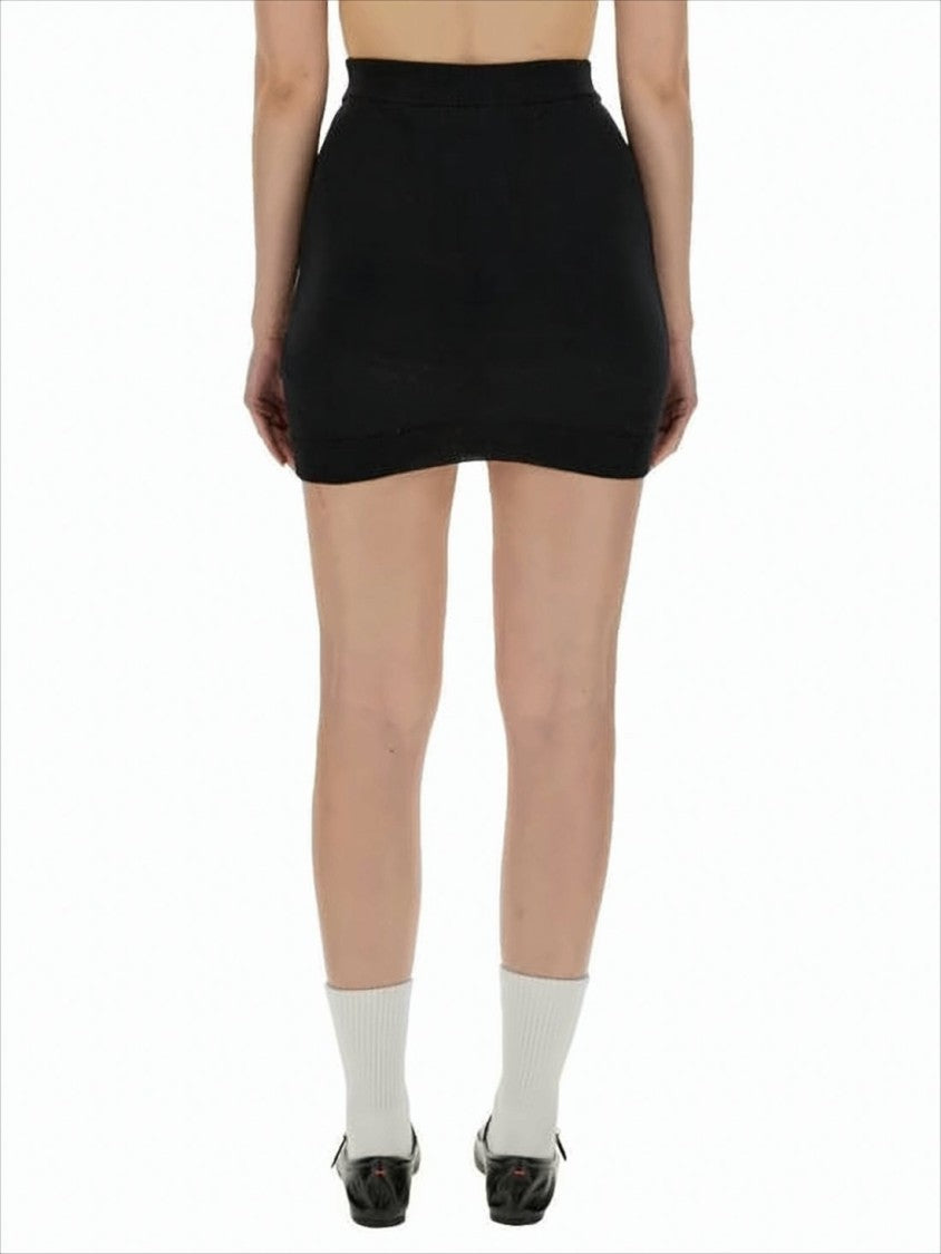 Vivienne Westwood Fitted Black Mini Skirt With Subtle Flare