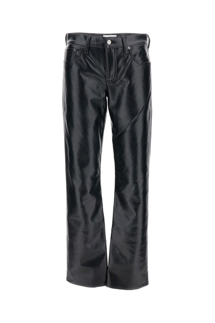 Agolde Low-Rise Slim-Fit Trousers In Certified Recycled Leather