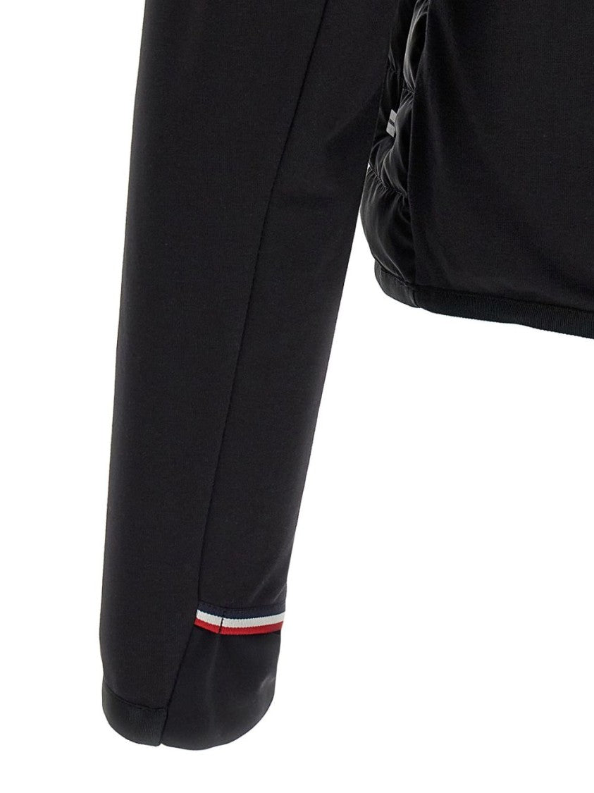 Moncler Grenoble Tailored Black Sweater With Quilted Textures