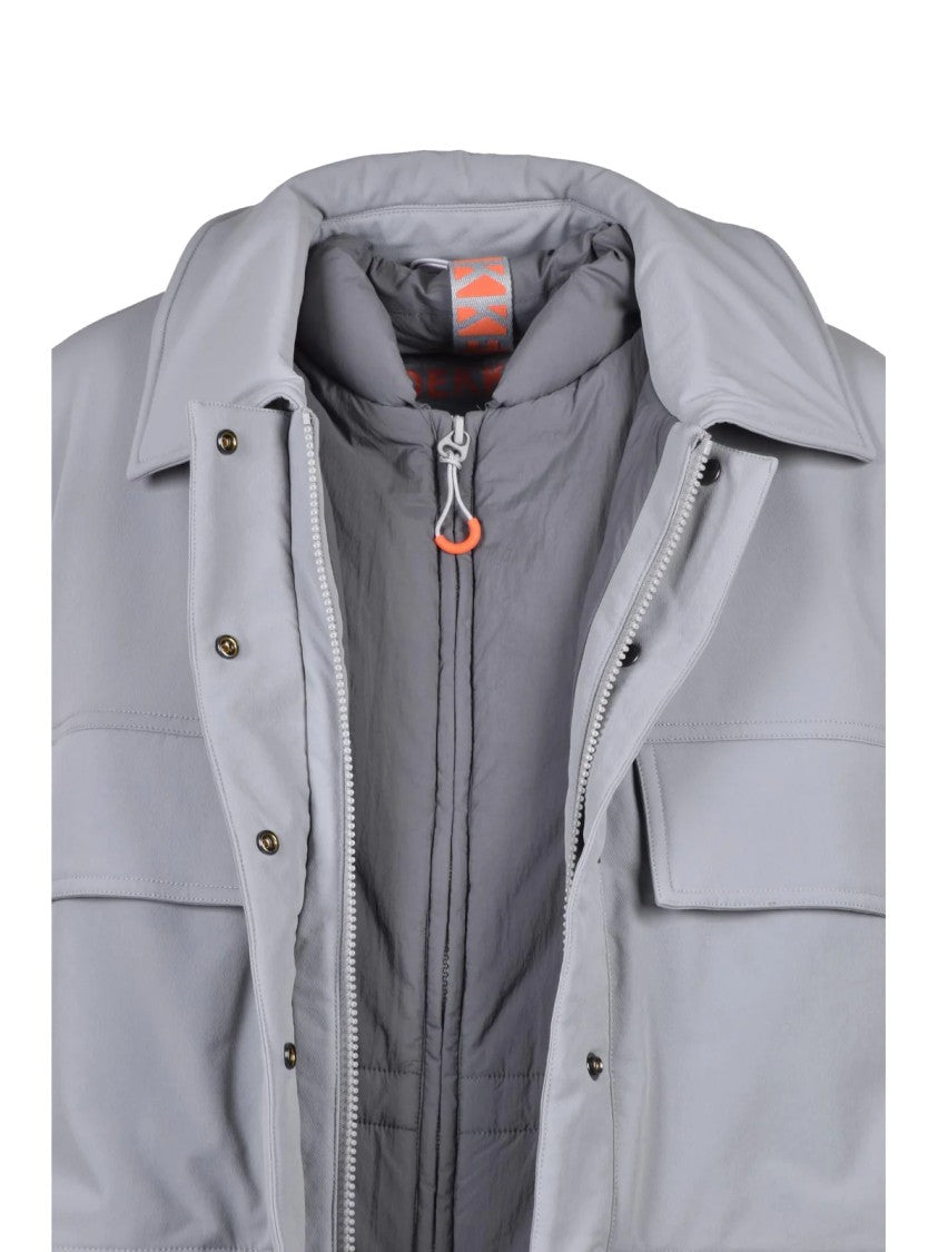 Dekker Light Grey Padded Polyamide-Blend Coat