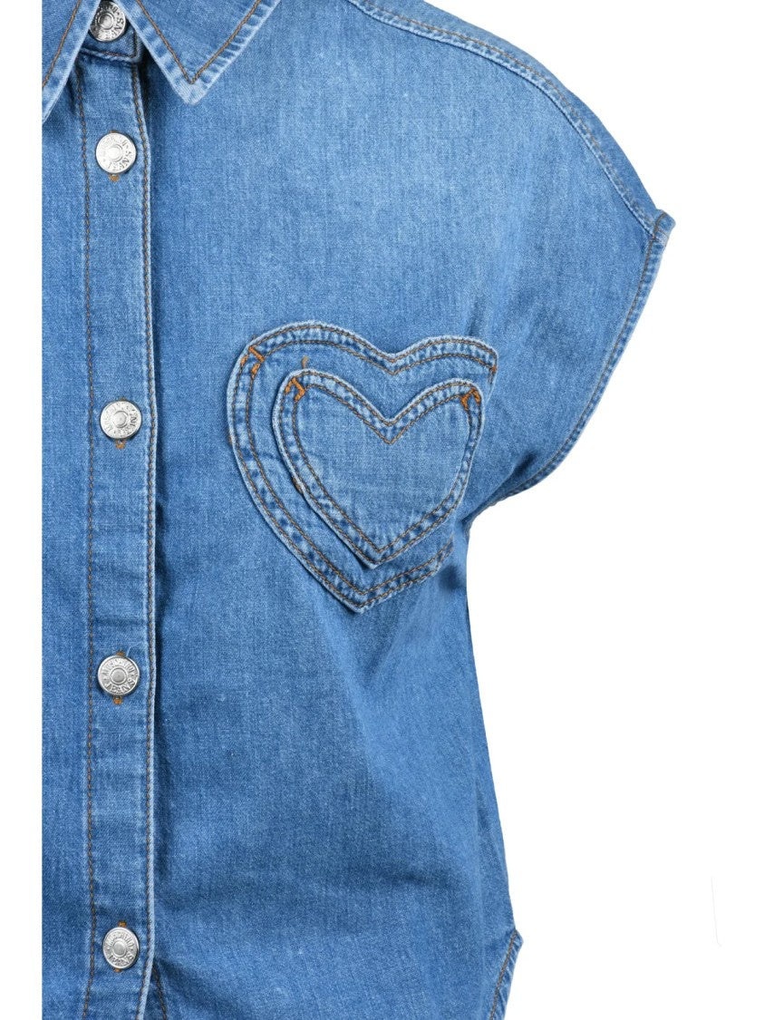 Mo5ch1no Jeans Blue Cotton Women Shirt