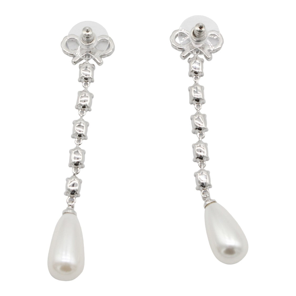 Self-Portrait Drop Earrings With Bow-Shaped Stud