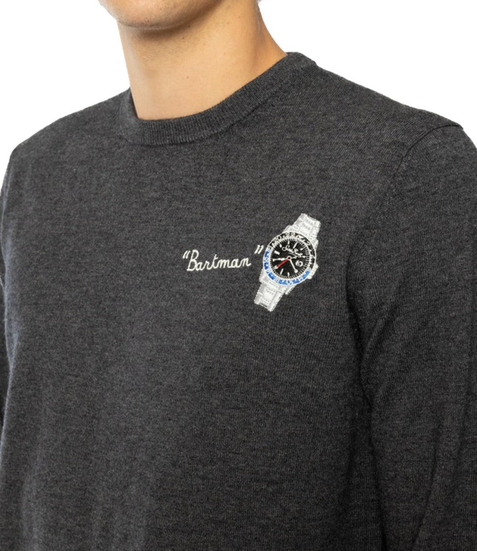Mc2 Saint Barth Dark Grey Crewneck Sweater