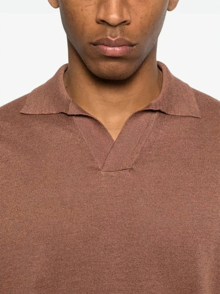 Lardini Short-Sleeved Polo Shirt In Linen-Cotton Blend