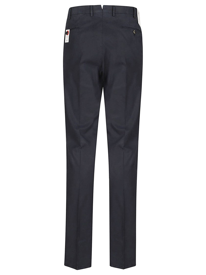 Pt Torino Tailored Slim-Fit Trousers With Clean Waistband And Pressed Crease