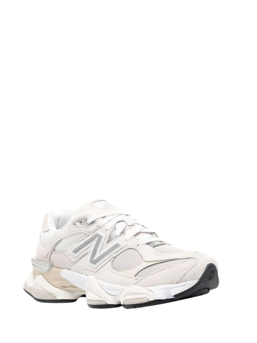 New Balance White Fabric Mesh Chunky Sneakers