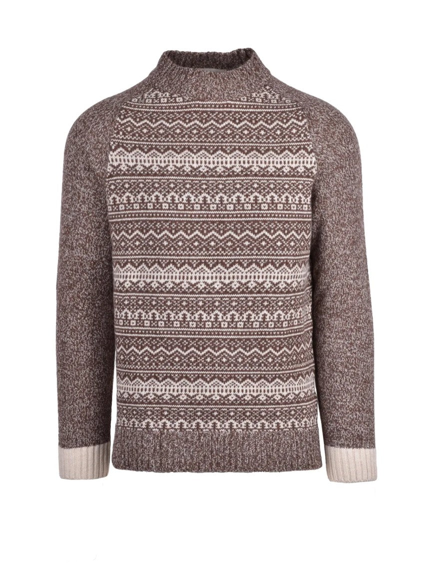 Wool & Co Brown Wool And Polyamide Blend Crew Neck Sweater