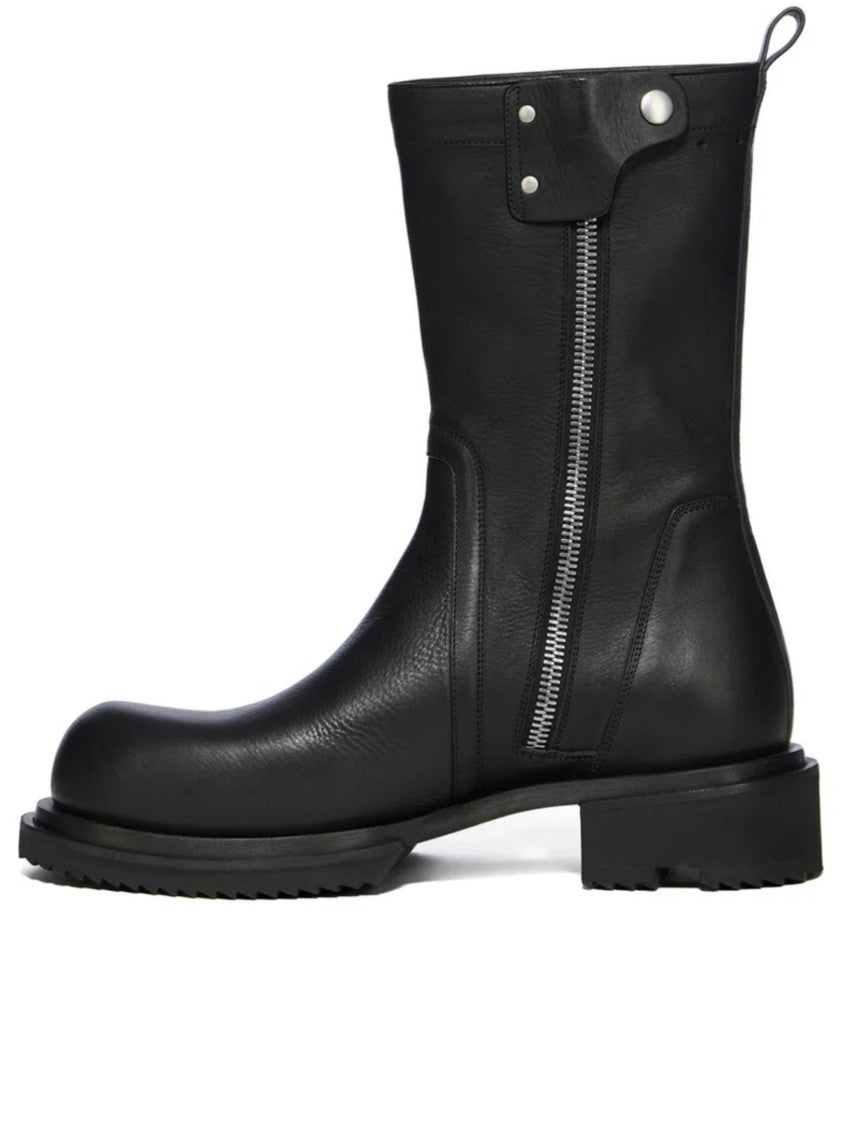 Rick Owens Black Leather Creeper Gabe Boots