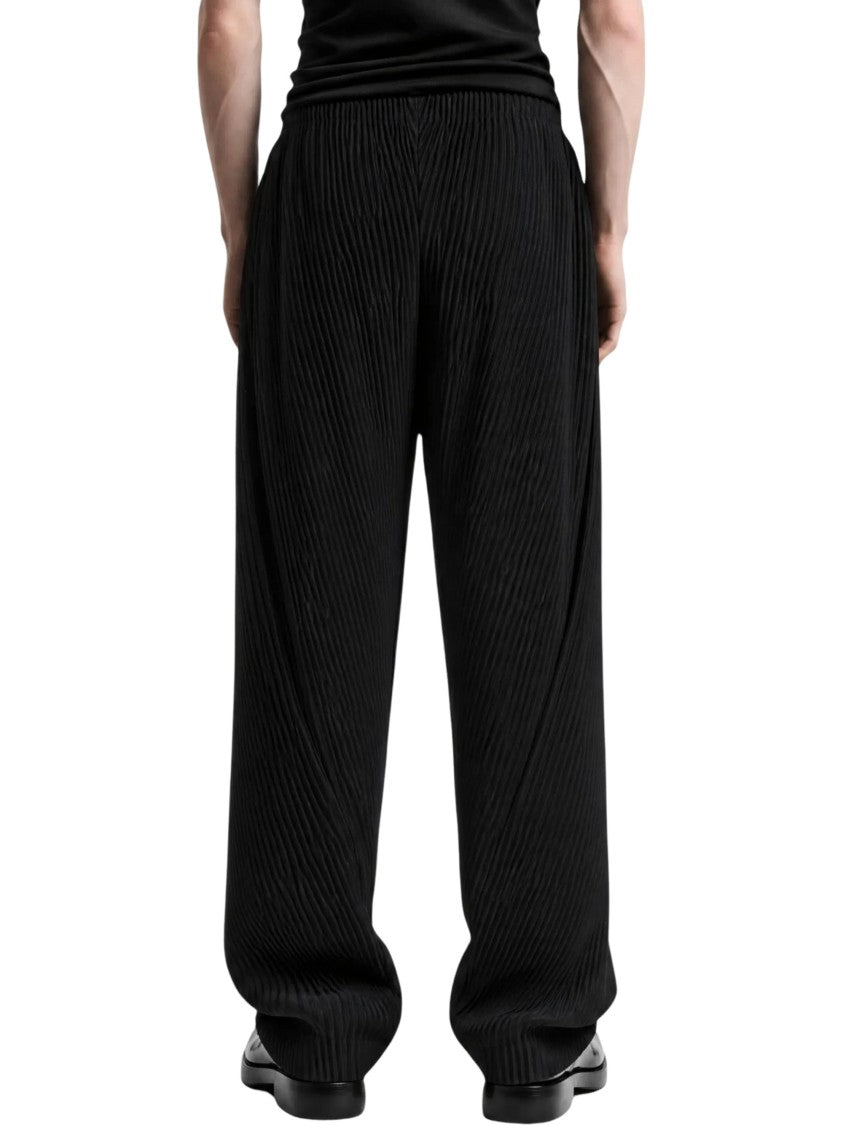 Homme Plissé Issey Miyake Slash Pleated Straight-Leg Trousers With Elastic Waistband