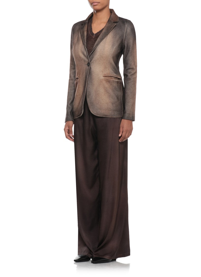 Avant Toi Beige Gradient Spear Collar Jacket