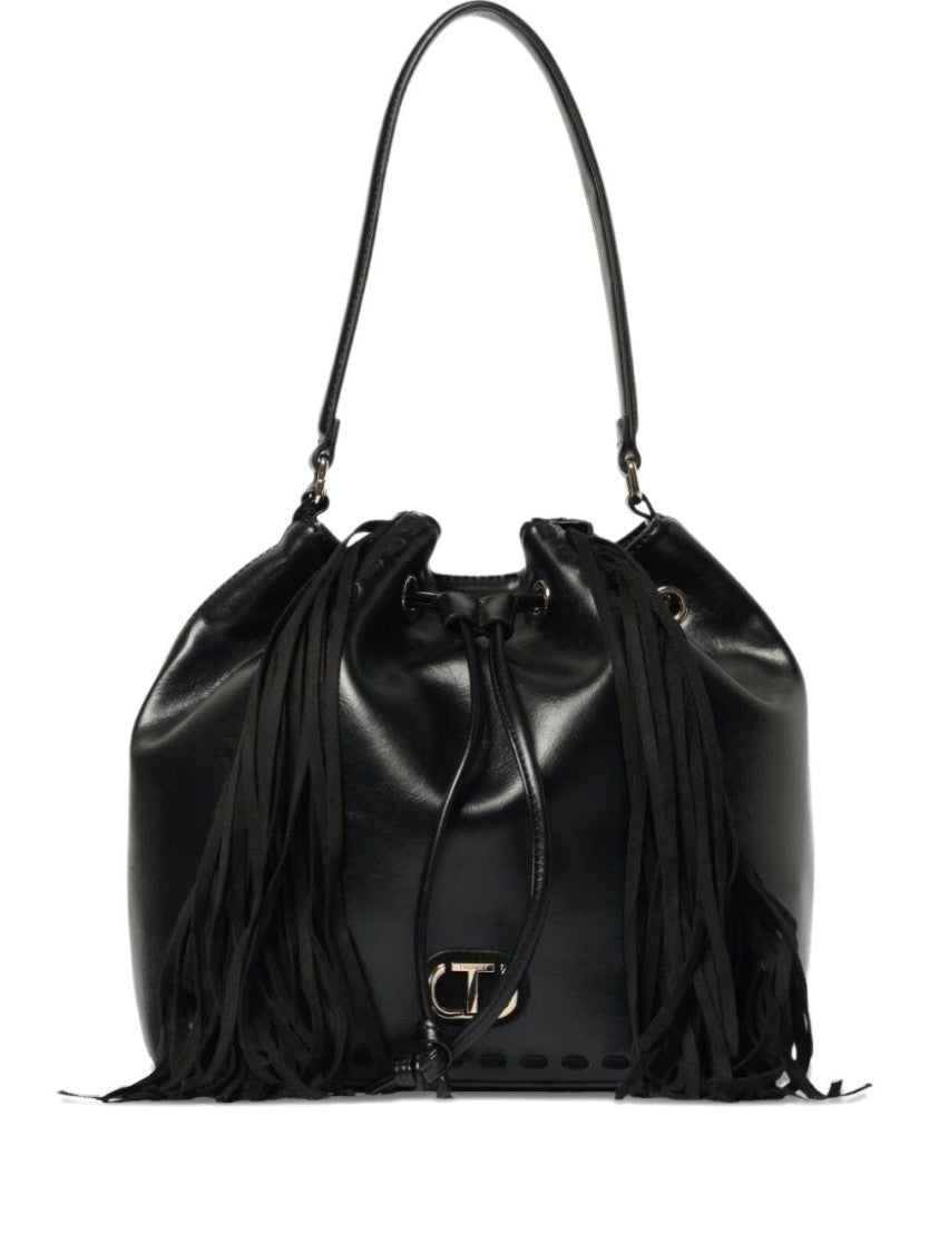 Twin-Set Structured Minimalist Bag With Smooth Black Exterior