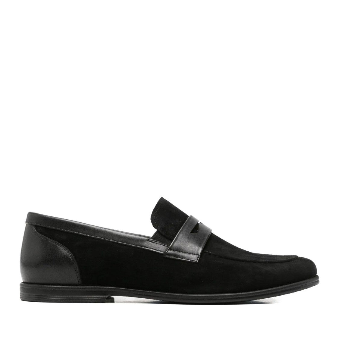 Alberto Gozzi Black Low-Profile Leather Detail Leather Flats