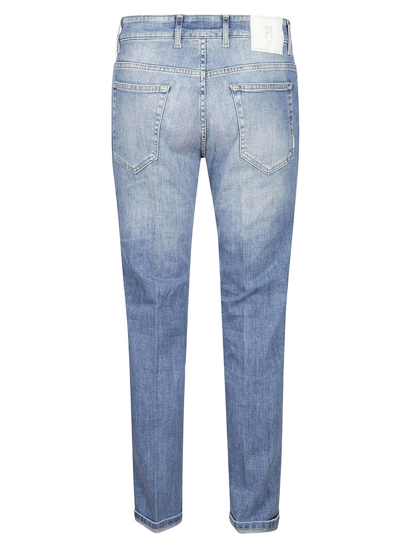 Pt Torino Light Wash Slim Fit Denim Jeans With Pockets