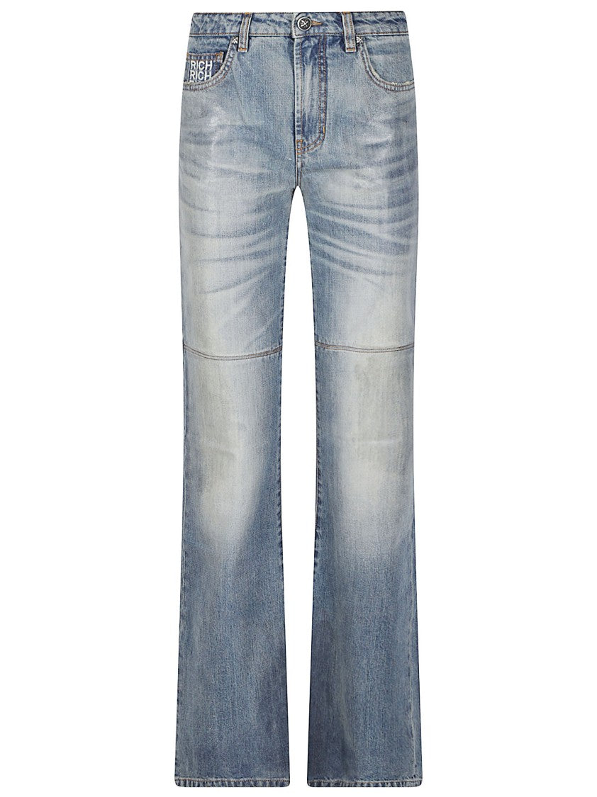 John Richmond Othari Debbie Whiskered Straight-Leg Jeans