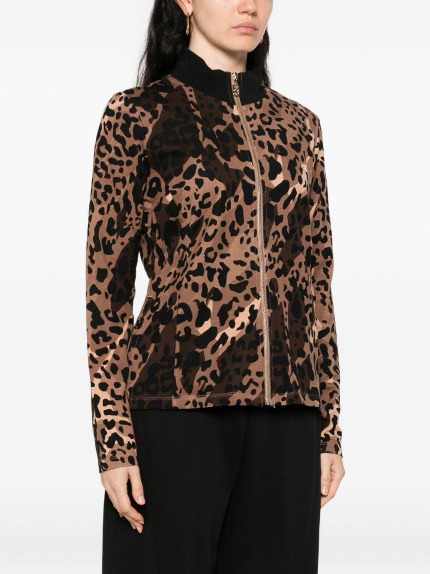 Liu Jo Leopard Print Viscose Blend Sweater