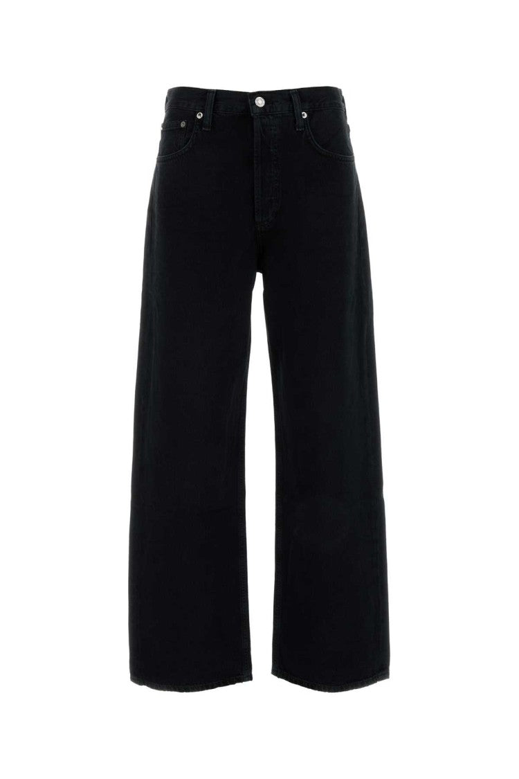 Agolde Black Denim Crushed Jeans