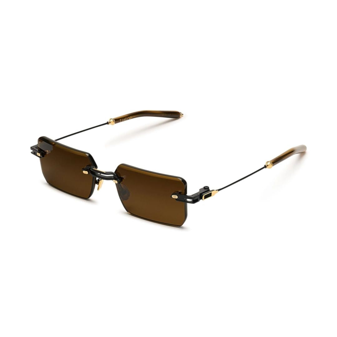 T Henri Evija Rimless Rectangular Sunglasses With Acetate Temple Tips