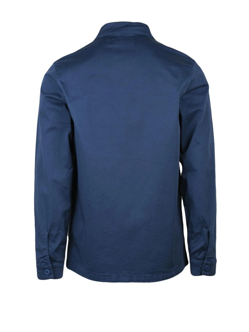 40 Weft Blue Cotton-Blend Utility Shirt