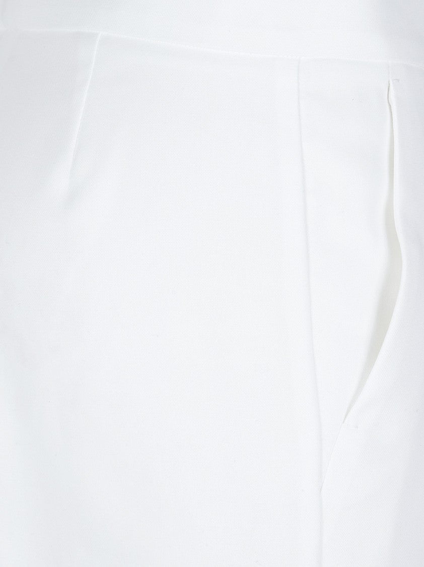 Max Mara Tailored White Pants With Straight-Leg Silhouette