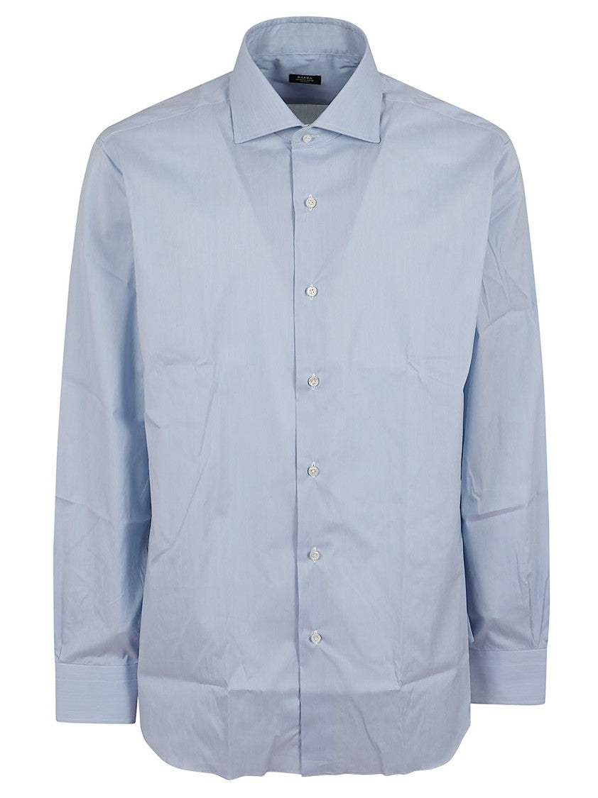 Barba Napoli Elegant Blue Neck Shirt With Soft Texture