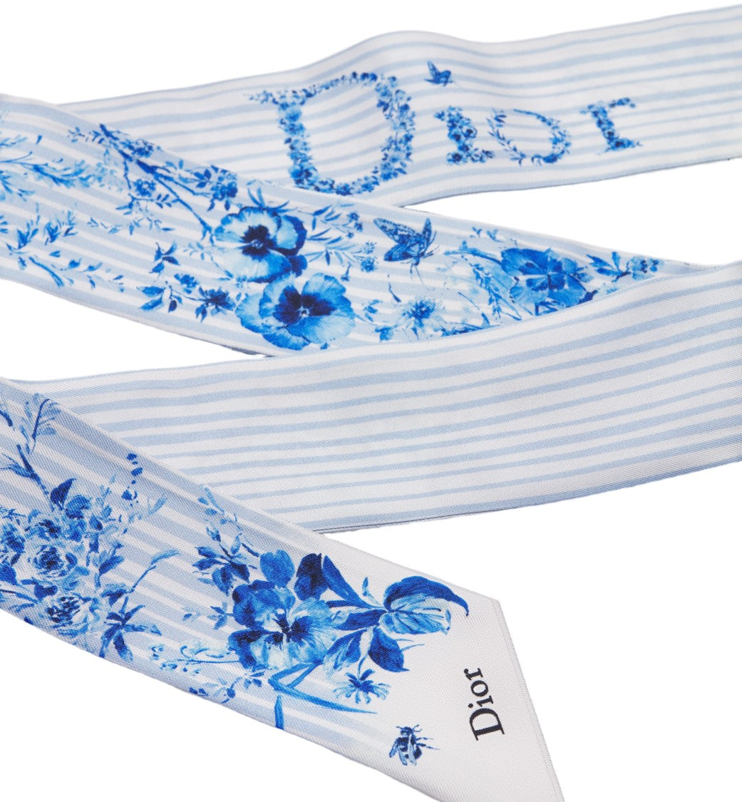 Christian Dior Scarf Floral Pattern Silk Foulard