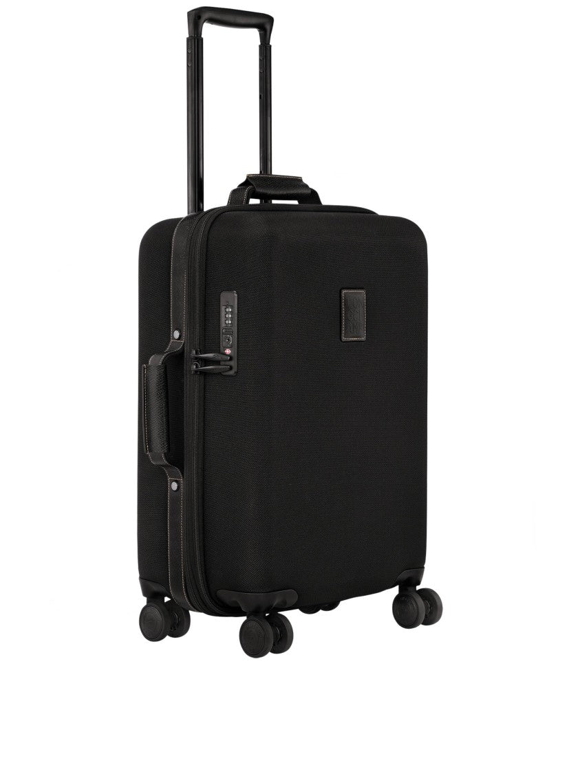 Longchamp Compact Square Black Suitcase With Telescopic Handle