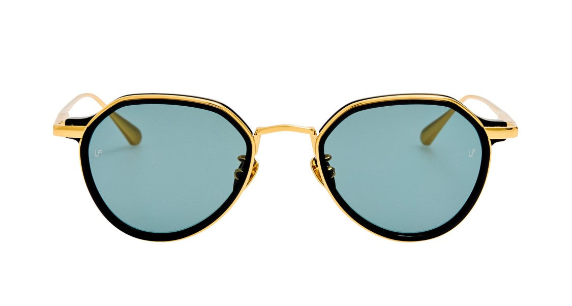 Linda Farrow Lfl Geometric Octagonal Sunglasses In Gold-Tone Titanium