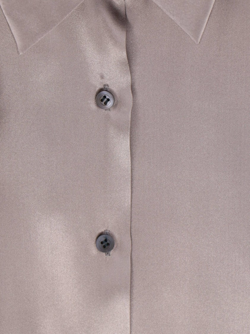 Dries Van Noten Taupe Loose-Fitting Classic Collar Shirt