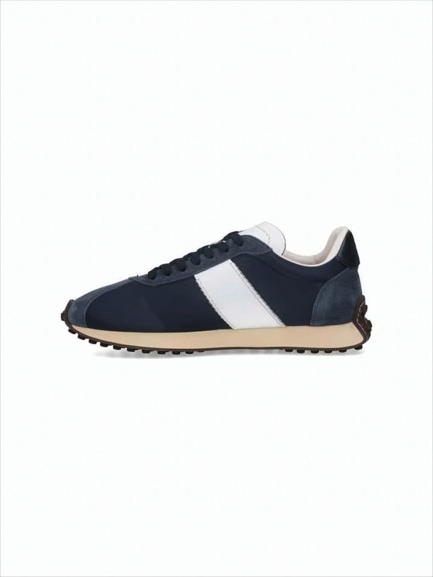 Tod's Suede And Fabric Sneakers With Contrasting Panels