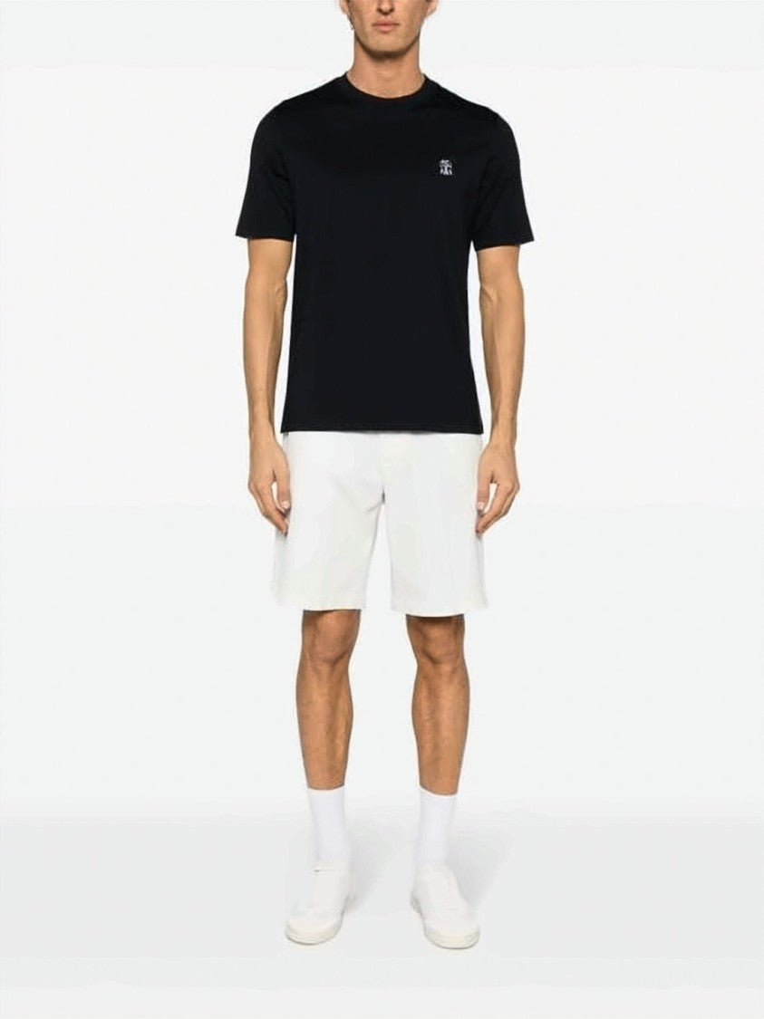 Brunello Cucinelli Cotton Jersey Crew Neck T-Shirt With Embroidered Logo