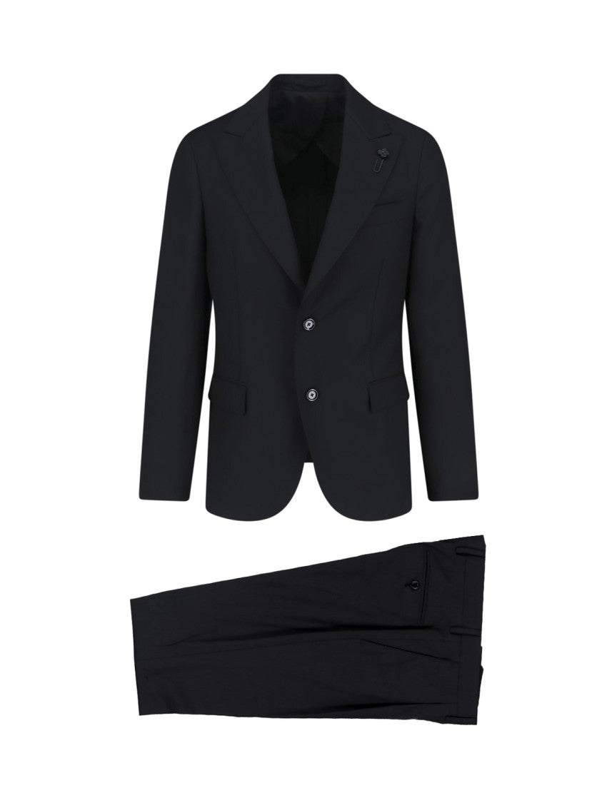 Lardini Single-Breasted Suit Black