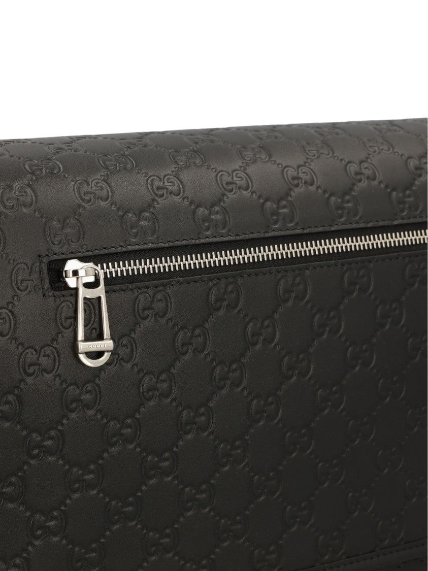 Gucci Embossed Calf Leather Rectangular Shoulder Bag