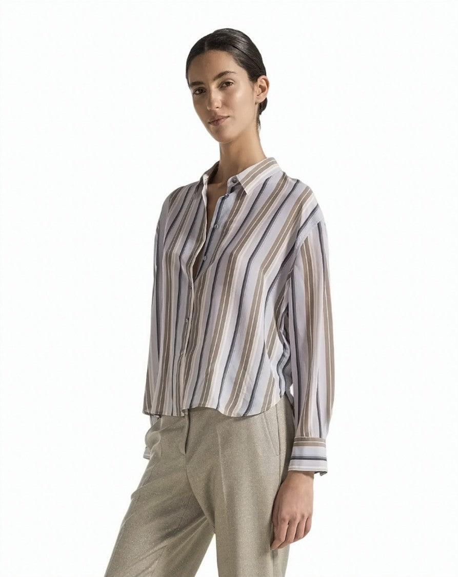 Seventy Regular-Fit Striped Silk-Viscose Shirt