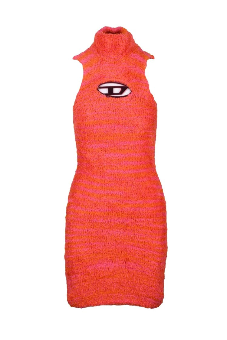 Diesel Sponge Midi Dress - Fuchsia/Orange