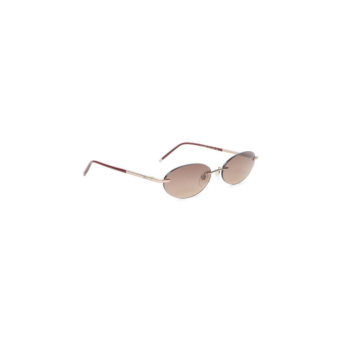 Chopard Gradient-Tinted Oval Sunglasses With Metal Accents