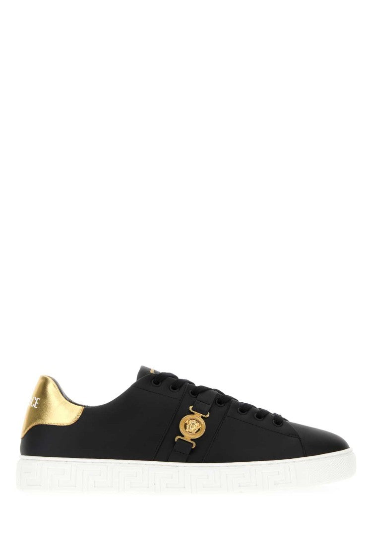 Versace Black Leather Sneakers