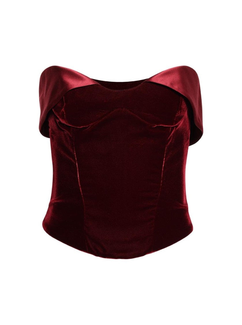 Mugler Bustier Top Blood Red