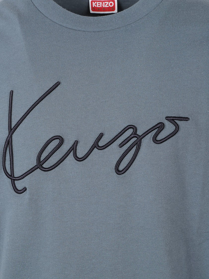 Kenzo Relaxed Fit Crew Neck T-Shirt With Embroidered Logo