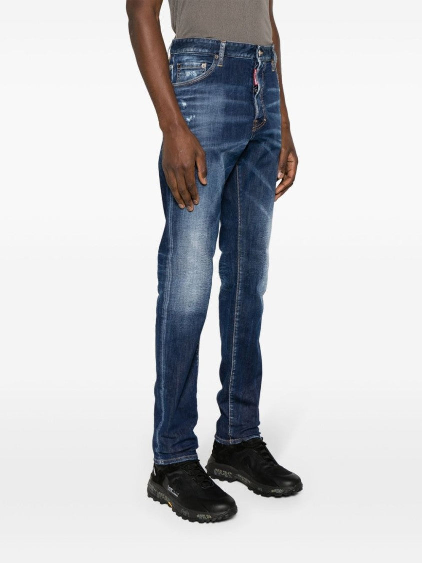Dsquared2 Indigo Blue Stretch-Cotton Denim Trousers