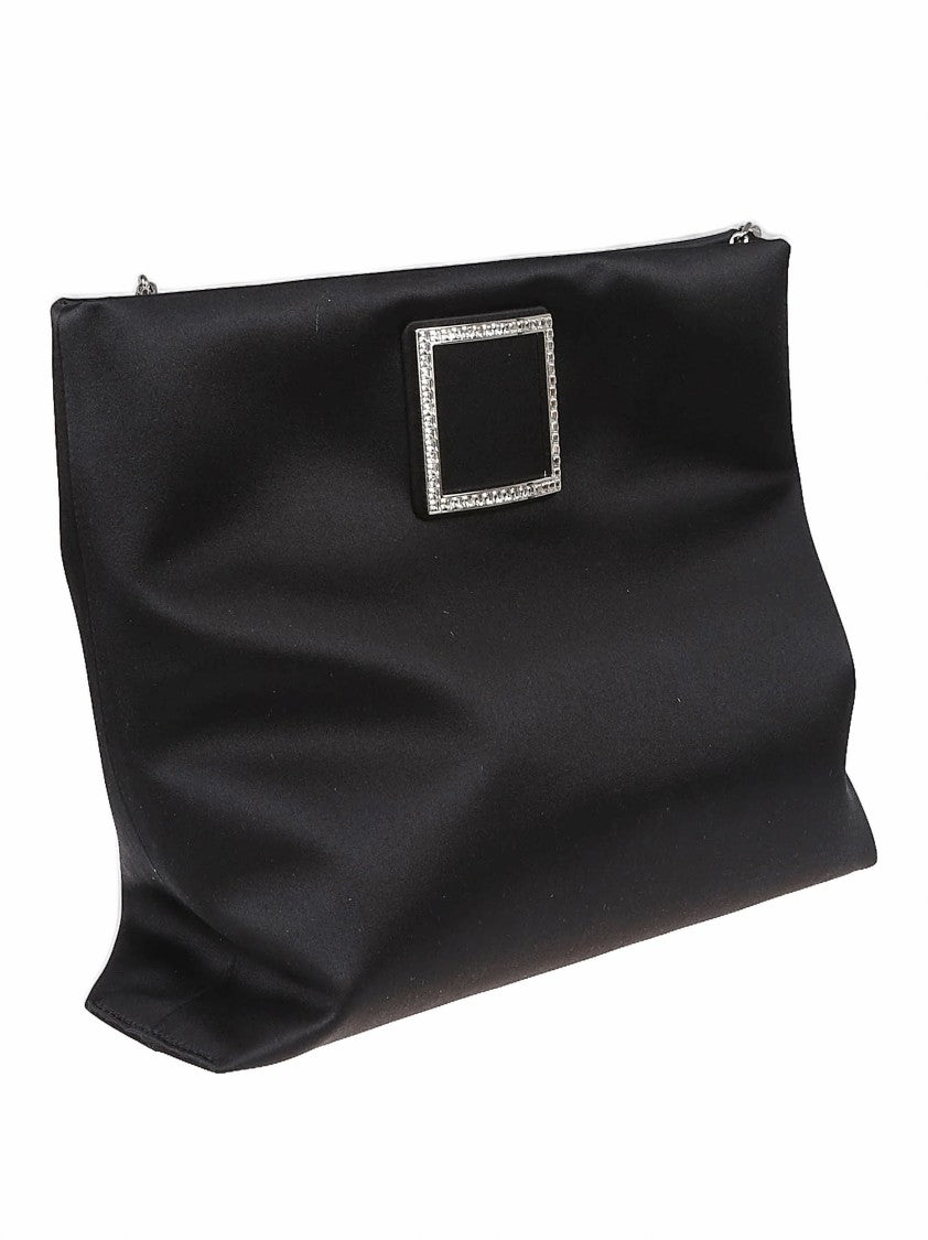 Roger Vivier Rectangular Black Clutch Bag