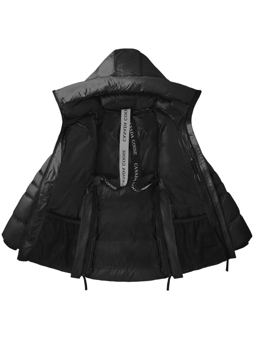 Canada Goose Cypress Puffer Glossy Quilted Black Hooded Puffer Jacket