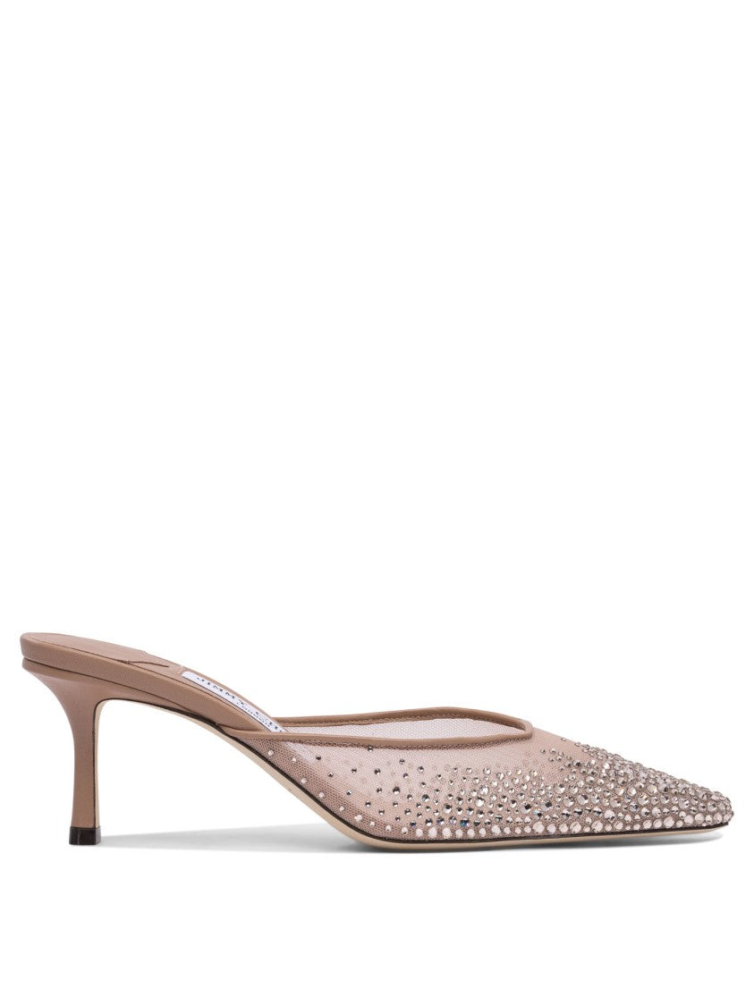 Jimmy Choo Embellished Leather Sandals With Pointed Toe