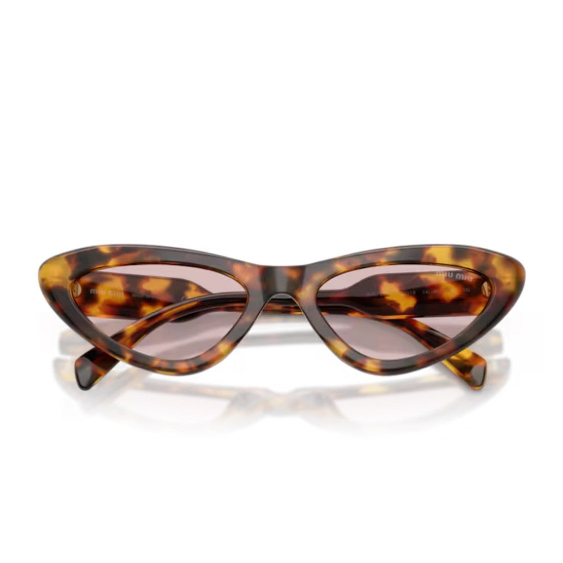 Miu Miu Havana Vertical Logo Acetate Cat-Eye Sunglasses