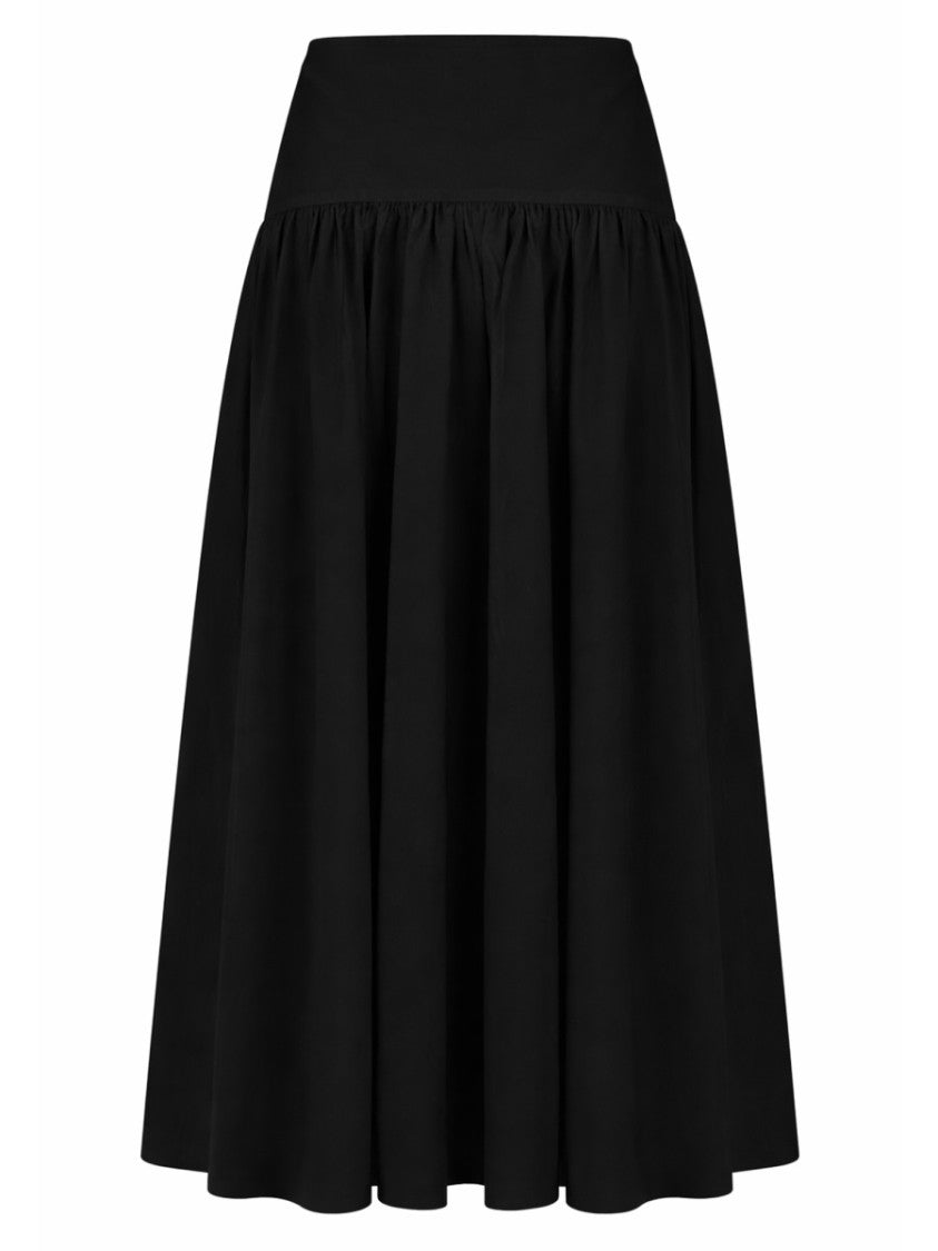 Staud Procida High-Waisted Gathered Long Skirt